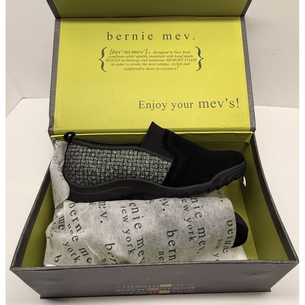 Bernie Mev Woman Size 37 Swift Black Shimmer Memory Foam - Picture 5 of 5